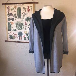 Warm hooded swing cardigan